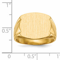 14k 16.5x15.0mm Closed Back Mens Signet Ring-RS486