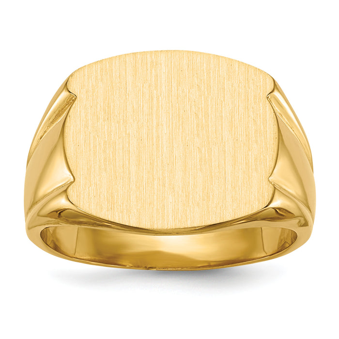14k 16.5x15.0mm Closed Back Mens Signet Ring-RS486