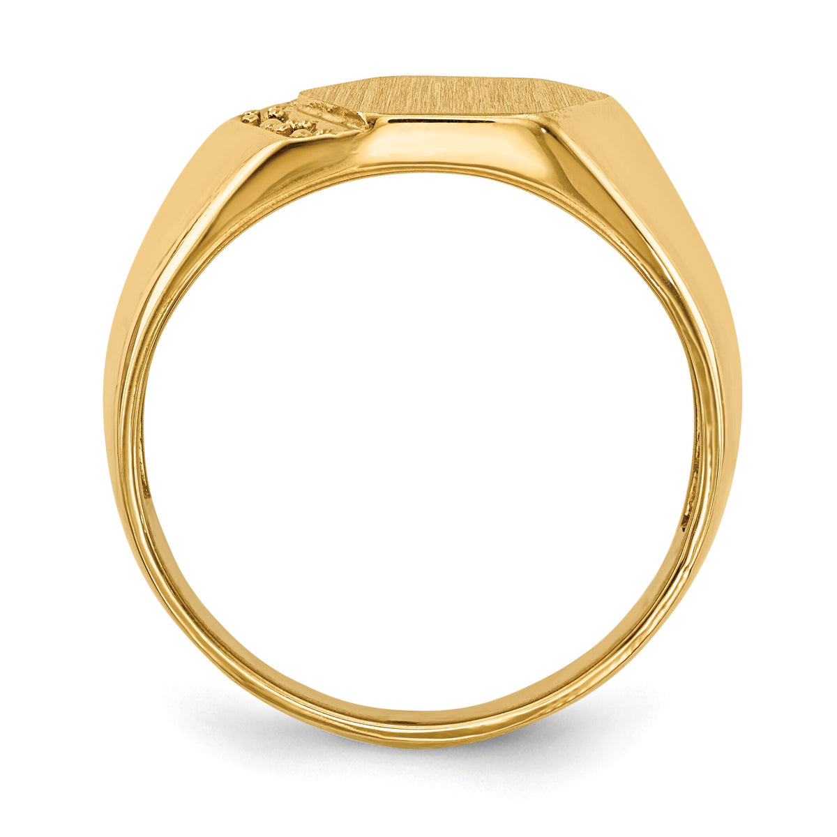 14k 11.5x11.5mm Open Back Diamond Mens Signet Ring Mounting-RS495