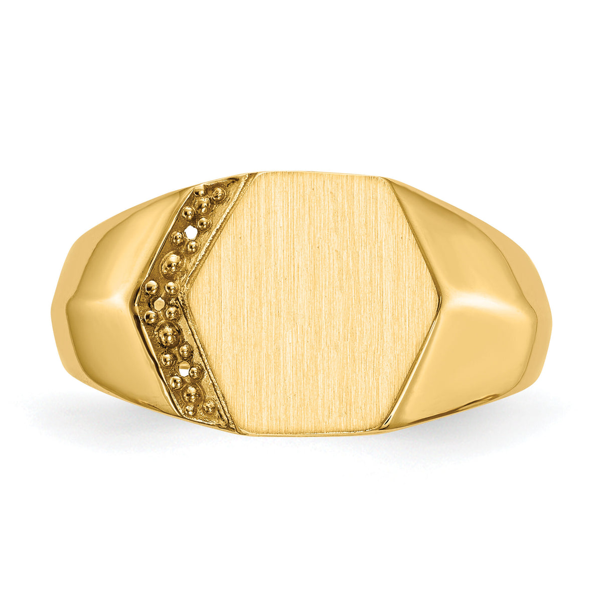 14k 11.5x11.5mm Open Back Diamond Mens Signet Ring Mounting-RS495