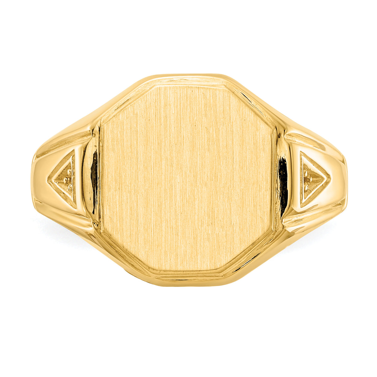 14k 11.5x12.5mm Open Back Diamond Mens Signet Ring Mounting-RS499