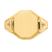 14k 11.5x12.5mm Open Back Diamond Mens Signet Ring Mounting-RS499