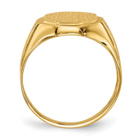 14k 11.5x12.5mm Open Back AA Diamond Mens Signet Ring-RS499AA