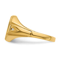 14k 11.5x12.5mm Open Back AA Diamond Mens Signet Ring-RS499AA