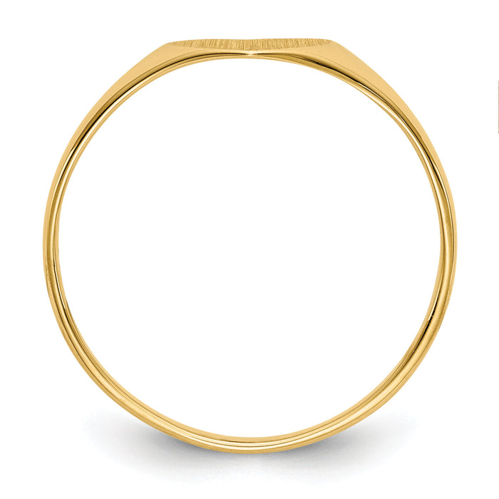 14k 7.5x6.0mm Closed Back Heart Signet Ring-RS500