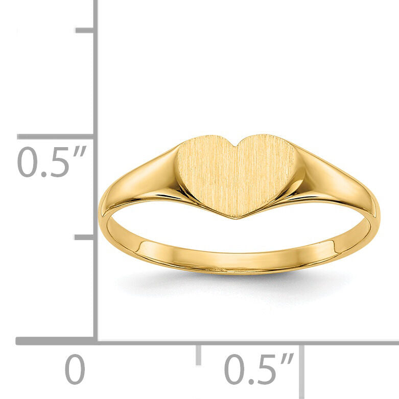 14k 7.5x6.0mm Closed Back Heart Signet Ring-RS500