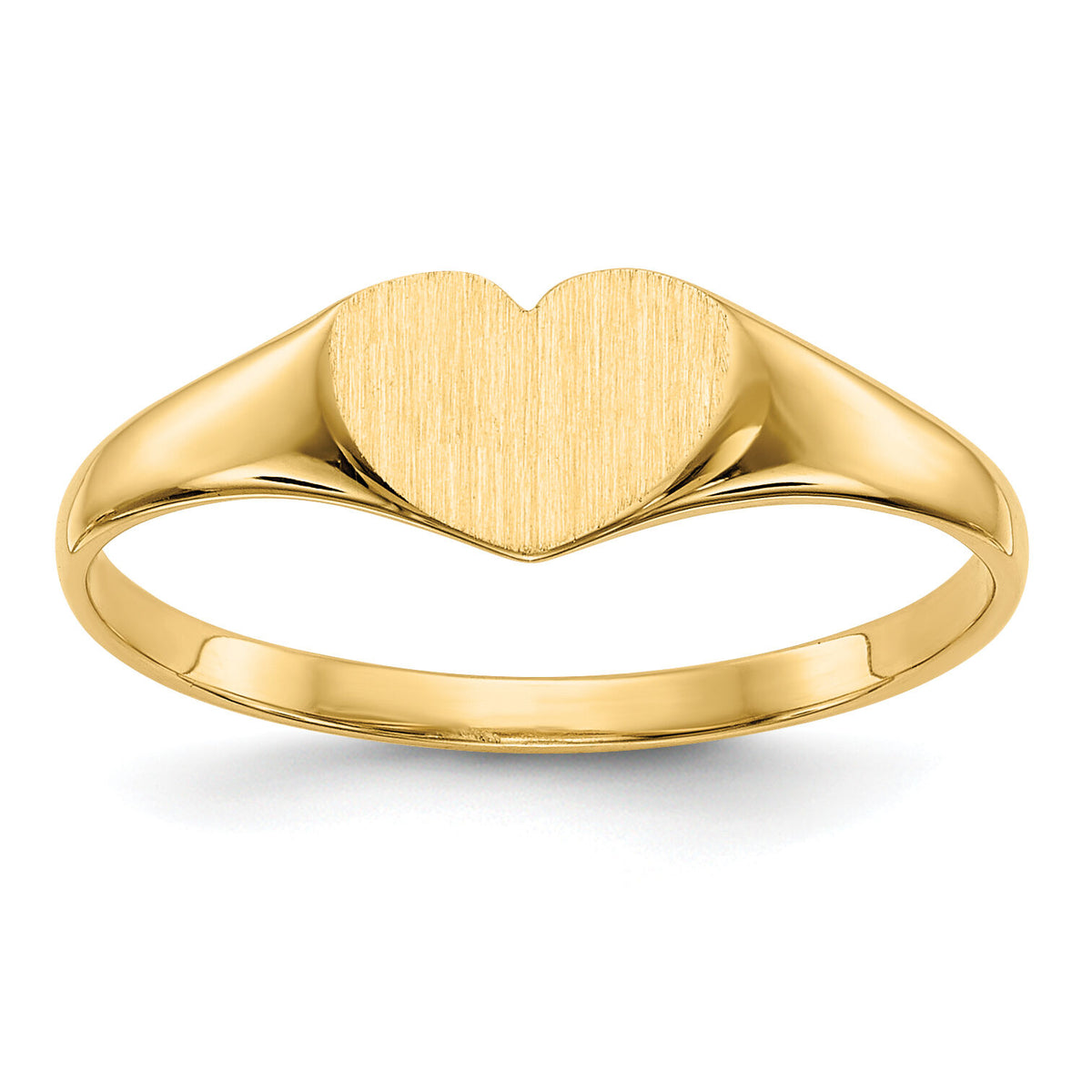 14k 7.5x6.0mm Closed Back Heart Signet Ring-RS500