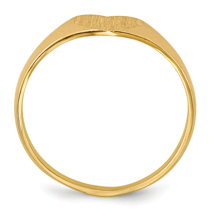 14k 8.0x6.5mm Closed Back Heart Signet Ring-RS501
