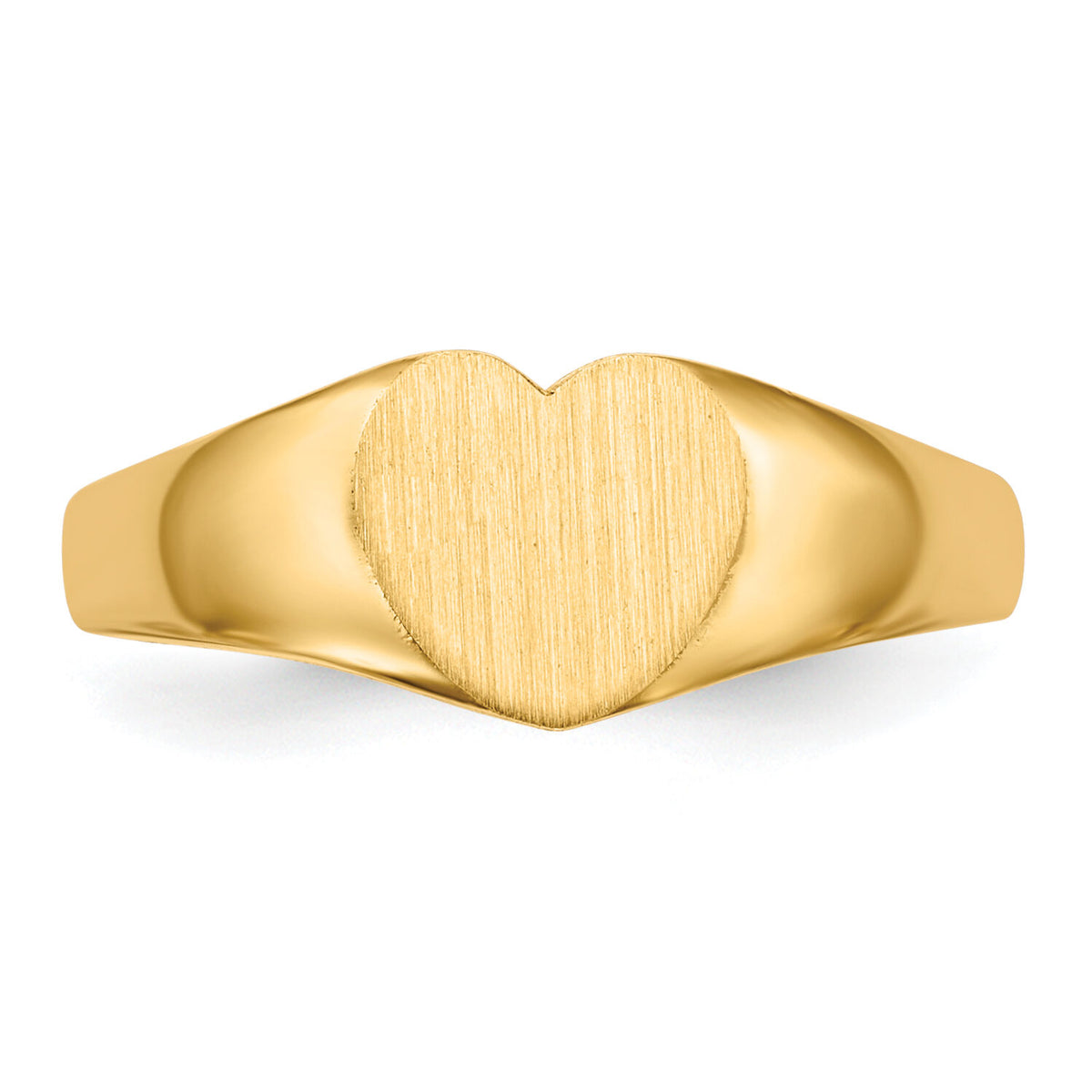 14k 8.0x6.5mm Closed Back Heart Signet Ring-RS501