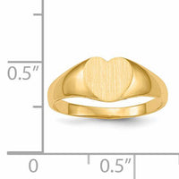 14k 8.0x6.5mm Closed Back Heart Signet Ring-RS501