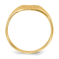14k 8.5x7.5mm Closed Back Heart Signet Ring-RS502