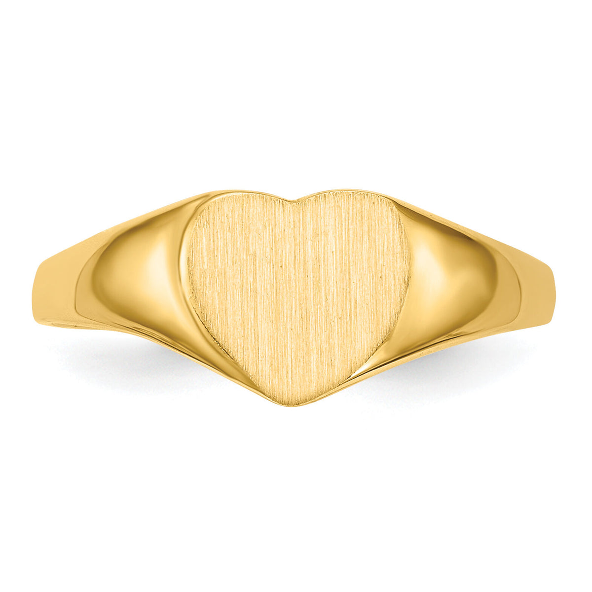 14k 8.5x7.5mm Closed Back Heart Signet Ring-RS502
