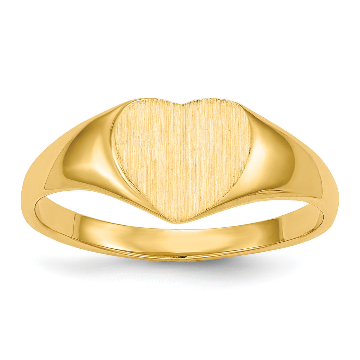 14k 8.5x7.5mm Closed Back Heart Signet Ring-RS502