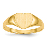 14k 8.5x7.5mm Closed Back Heart Signet Ring-RS502