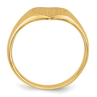 14k 9.0x9.0mm Closed Back Heart Signet Ring-RS503
