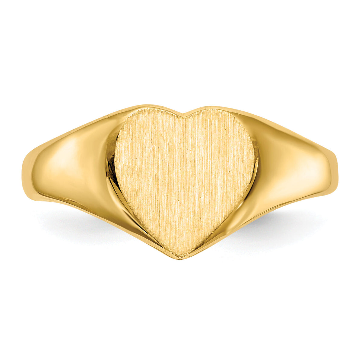14k 9.0x9.0mm Closed Back Heart Signet Ring-RS503