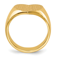 14k 12.5x11.5mm Closed Back Heart Signet Ring-RS504