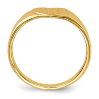 14k 8.5x7.5mm Open Back Heart Signet Ring-RS506