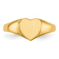 14k 8.5x7.5mm Open Back Heart Signet Ring-RS506
