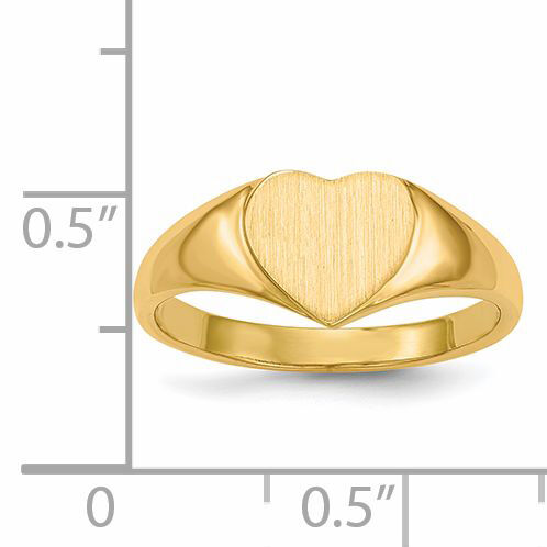 14k 8.5x7.5mm Open Back Heart Signet Ring-RS506