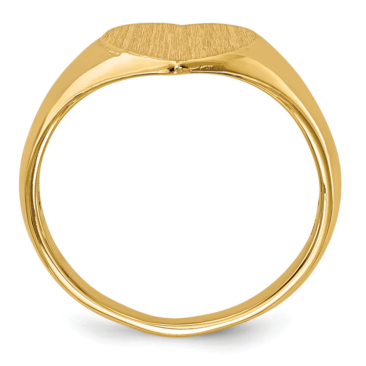 14k 9.0x9.0mm Open Back Heart Signet Ring-RS507
