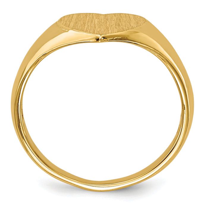 14k 9.0x9.0mm Open Back Heart Signet Ring-RS507