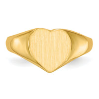14k 9.0x9.0mm Open Back Heart Signet Ring-RS507