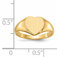 14k 9.0x9.0mm Open Back Heart Signet Ring-RS507