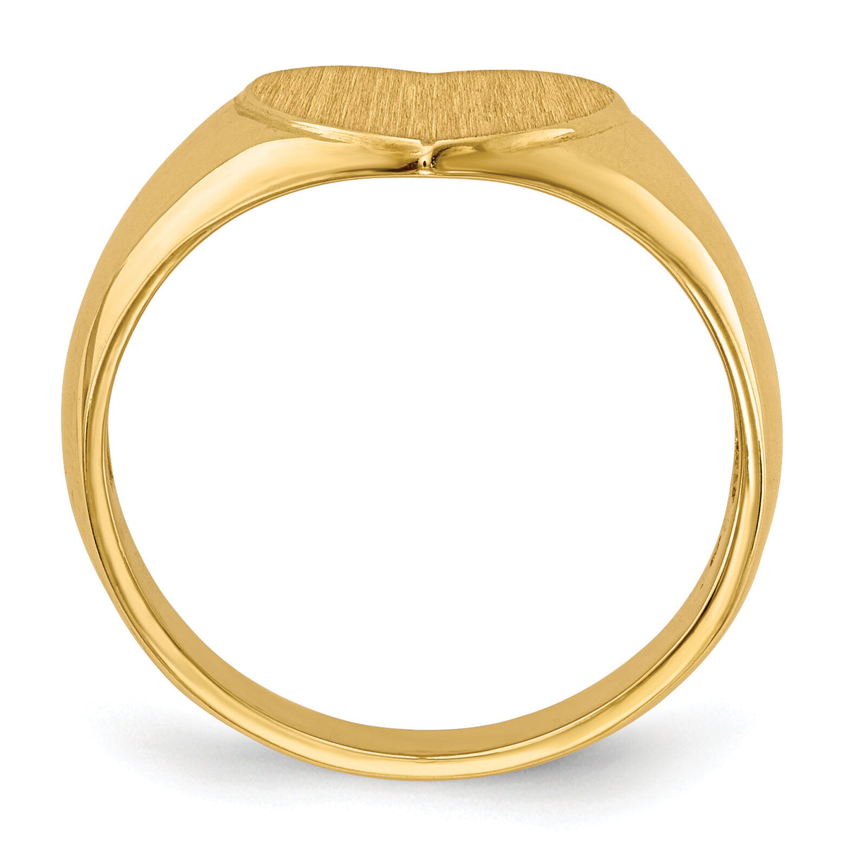 14k 9.5x9.5mm Open Back Heart Signet Ring-RS508