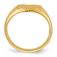 14k 9.5x9.5mm Open Back Heart Signet Ring-RS508