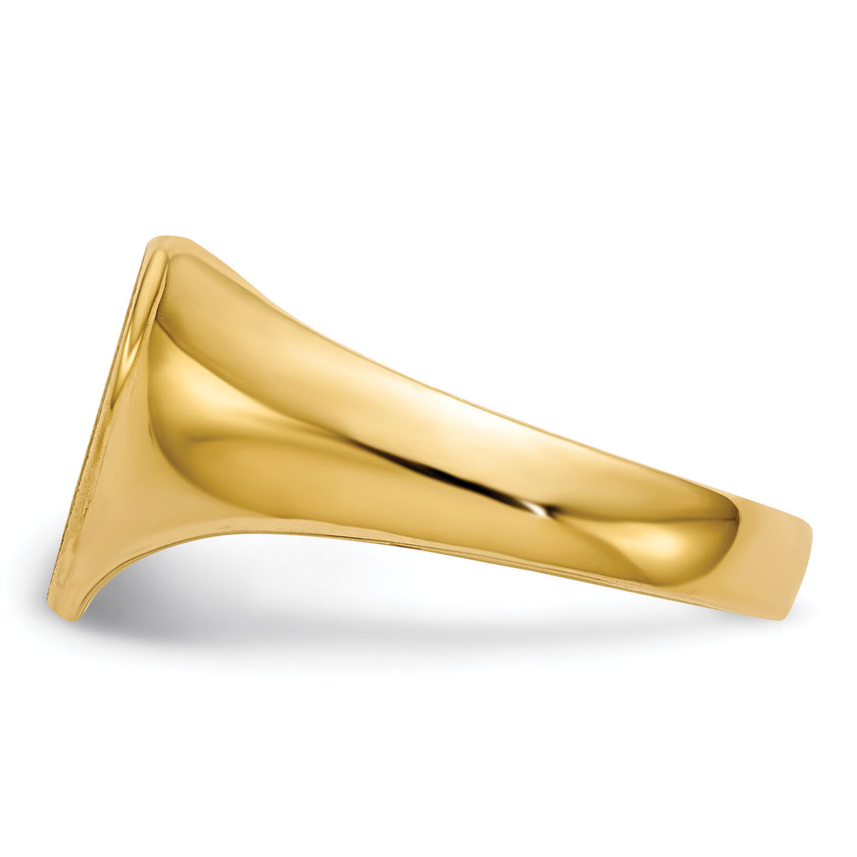 14k 9.5x9.5mm Open Back Heart Signet Ring-RS508