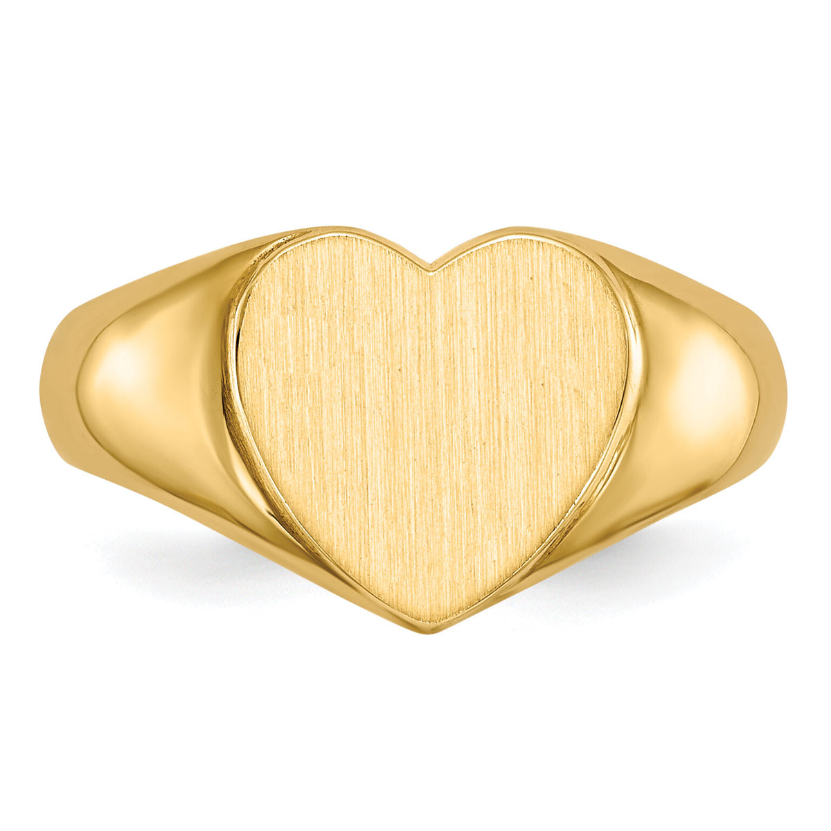 14k 9.5x9.5mm Open Back Heart Signet Ring-RS508