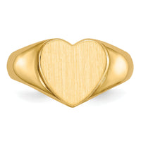 14k 9.5x9.5mm Open Back Heart Signet Ring-RS508