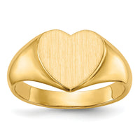 14k 9.5x9.5mm Open Back Heart Signet Ring-RS508