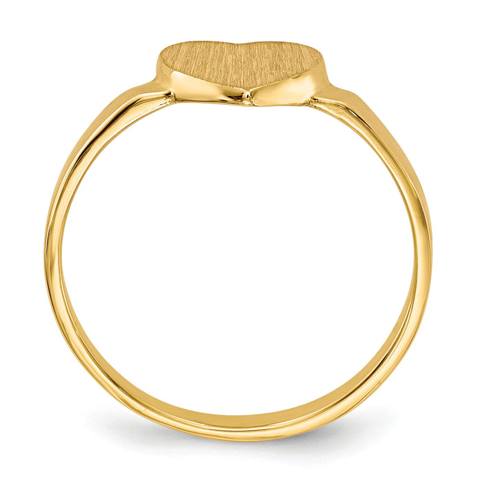 14k 7.5x6.5mm Open Back Heart Signet Ring-RS509