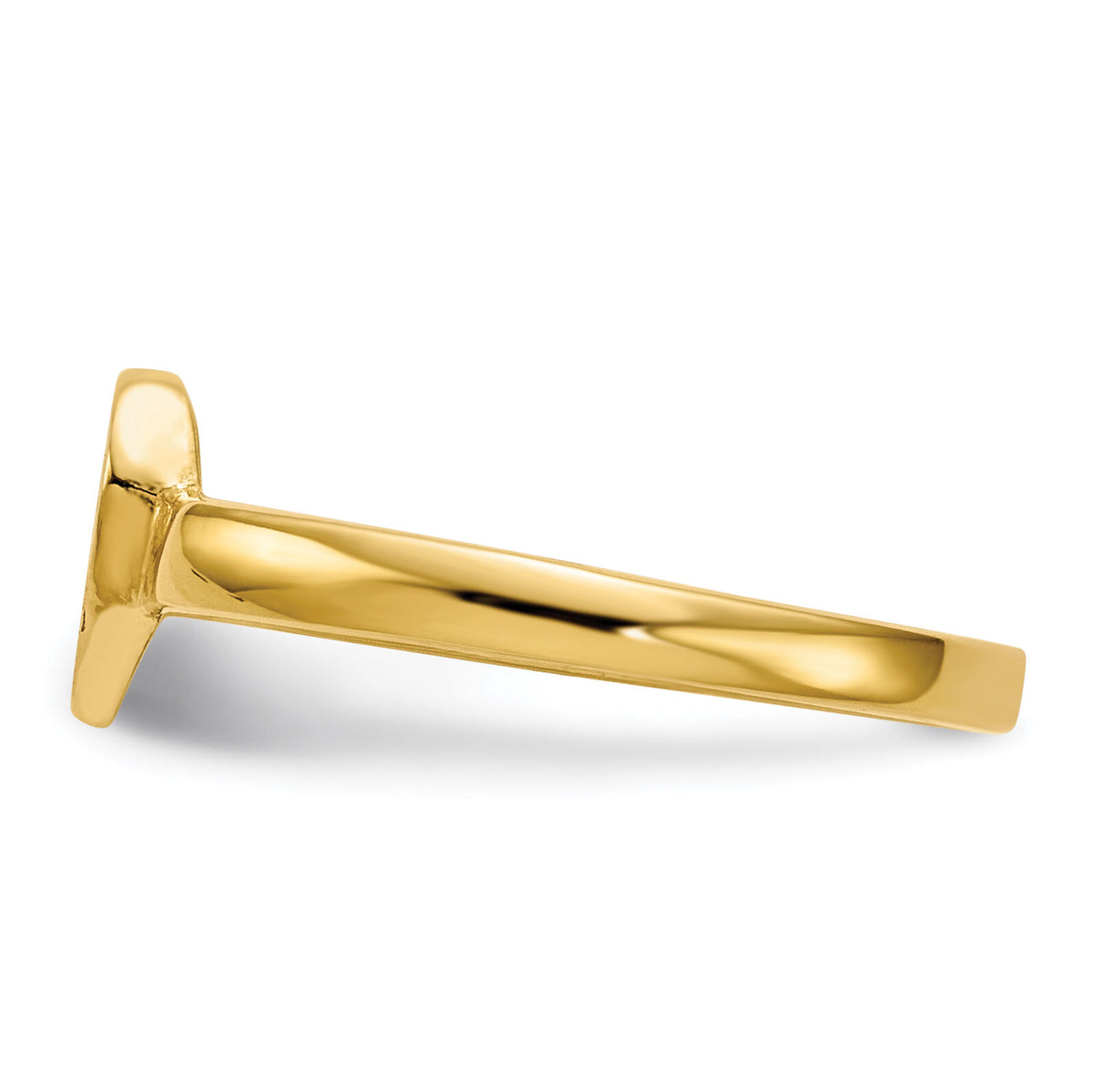 14k 7.5x6.5mm Open Back Heart Signet Ring-RS509