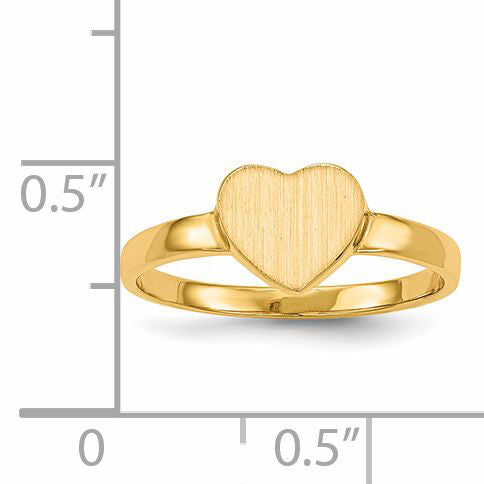 14k 7.5x6.5mm Open Back Heart Signet Ring-RS509