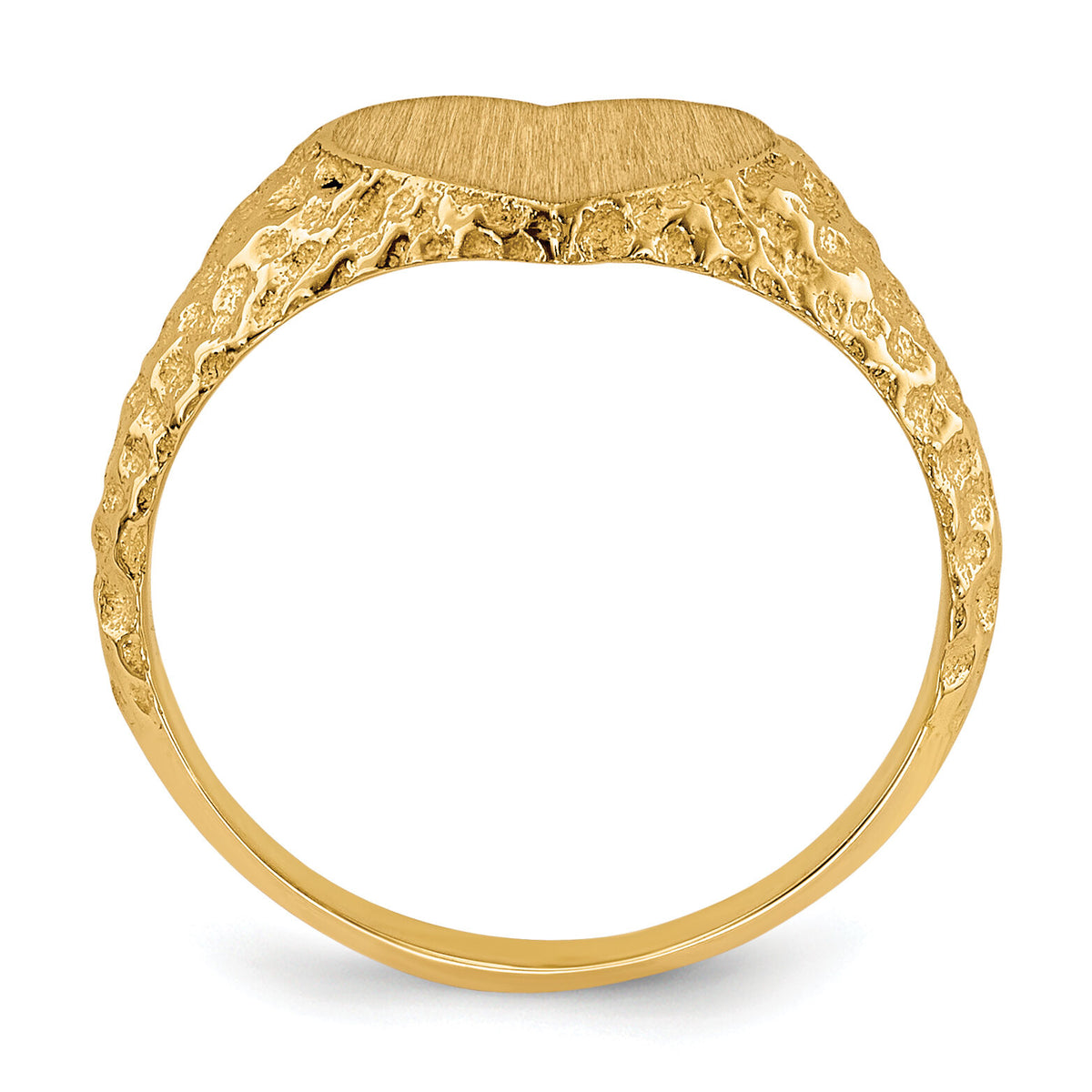 14k 8.0x7.5mm Open Back Heart Signet Ring-RS510