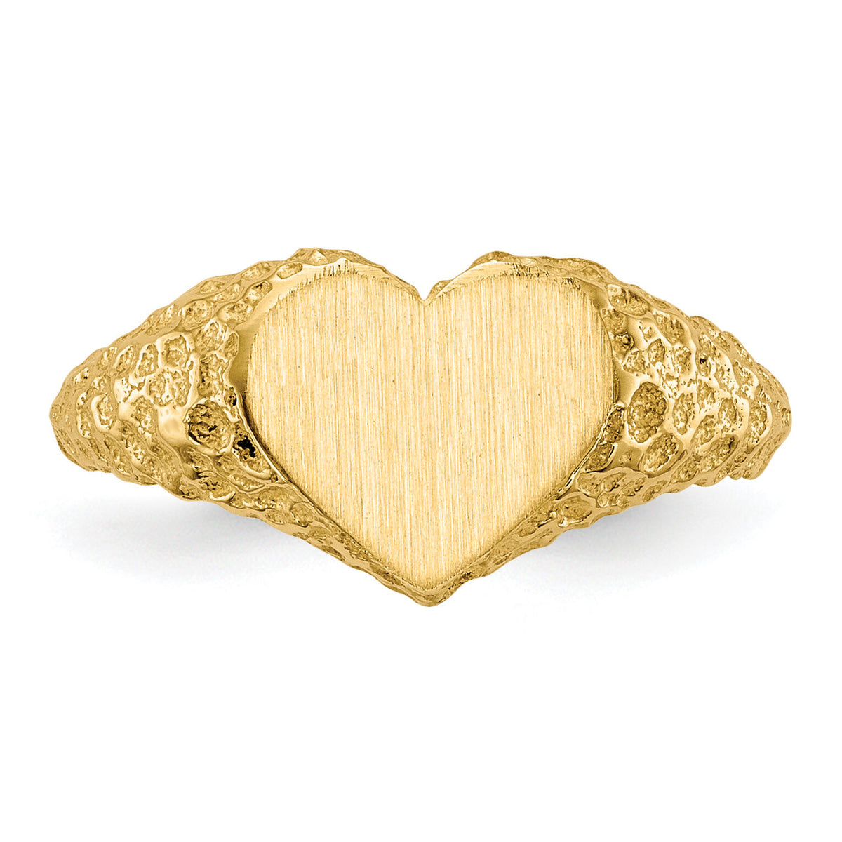 14k 8.0x7.5mm Open Back Heart Signet Ring-RS510