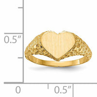 14k 8.0x7.5mm Open Back Heart Signet Ring-RS510