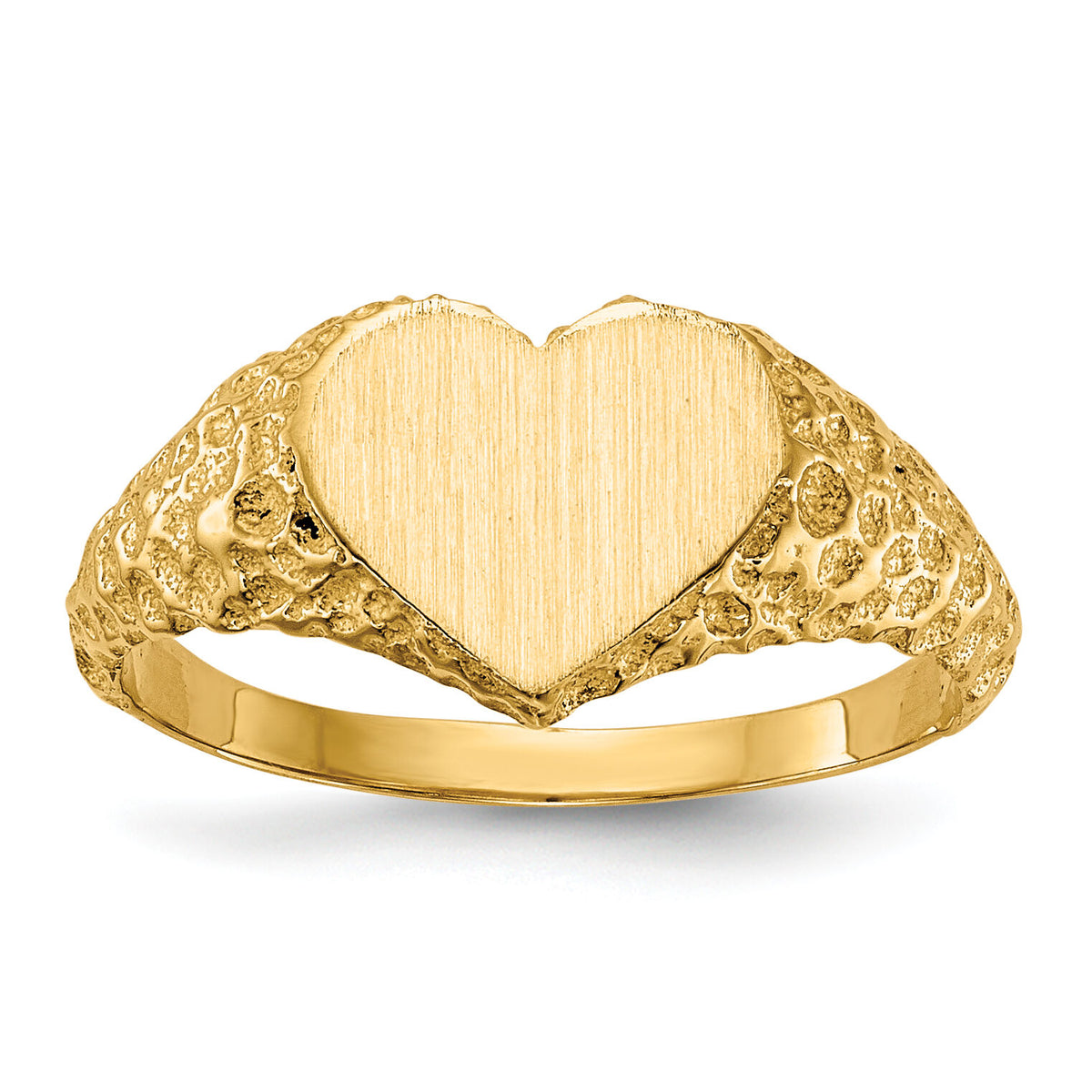 14k 8.0x7.5mm Open Back Heart Signet Ring-RS510