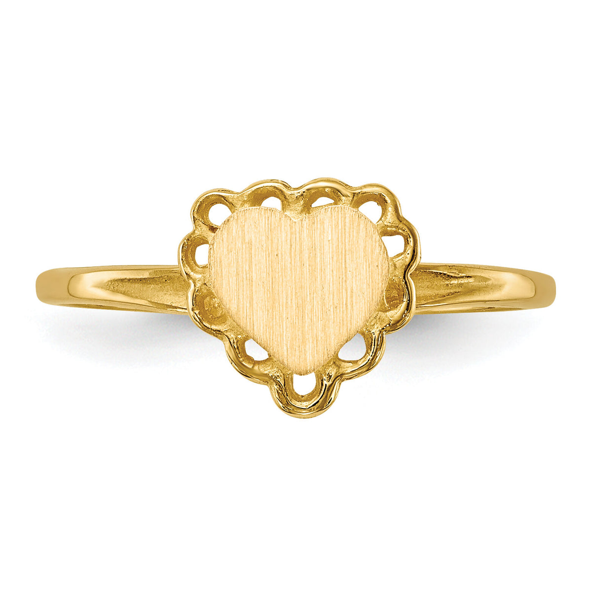 14k 6.5x6.0mm Open Back Heart Signet Ring-RS511