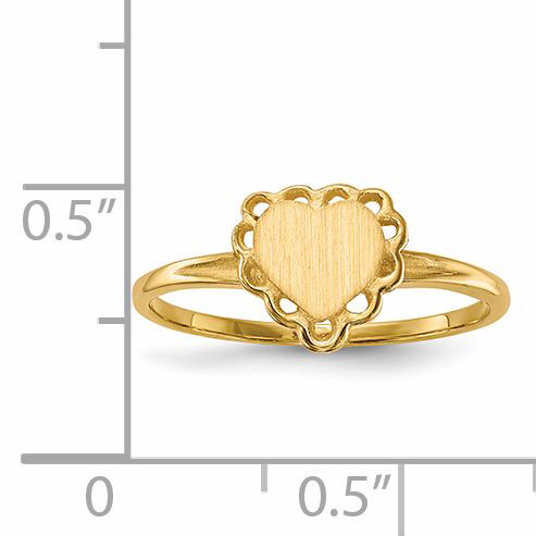 14k 6.5x6.0mm Open Back Heart Signet Ring-RS511