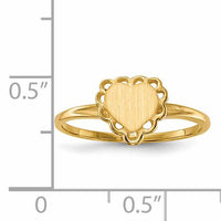 14k 6.5x6.0mm Open Back Heart Signet Ring-RS511