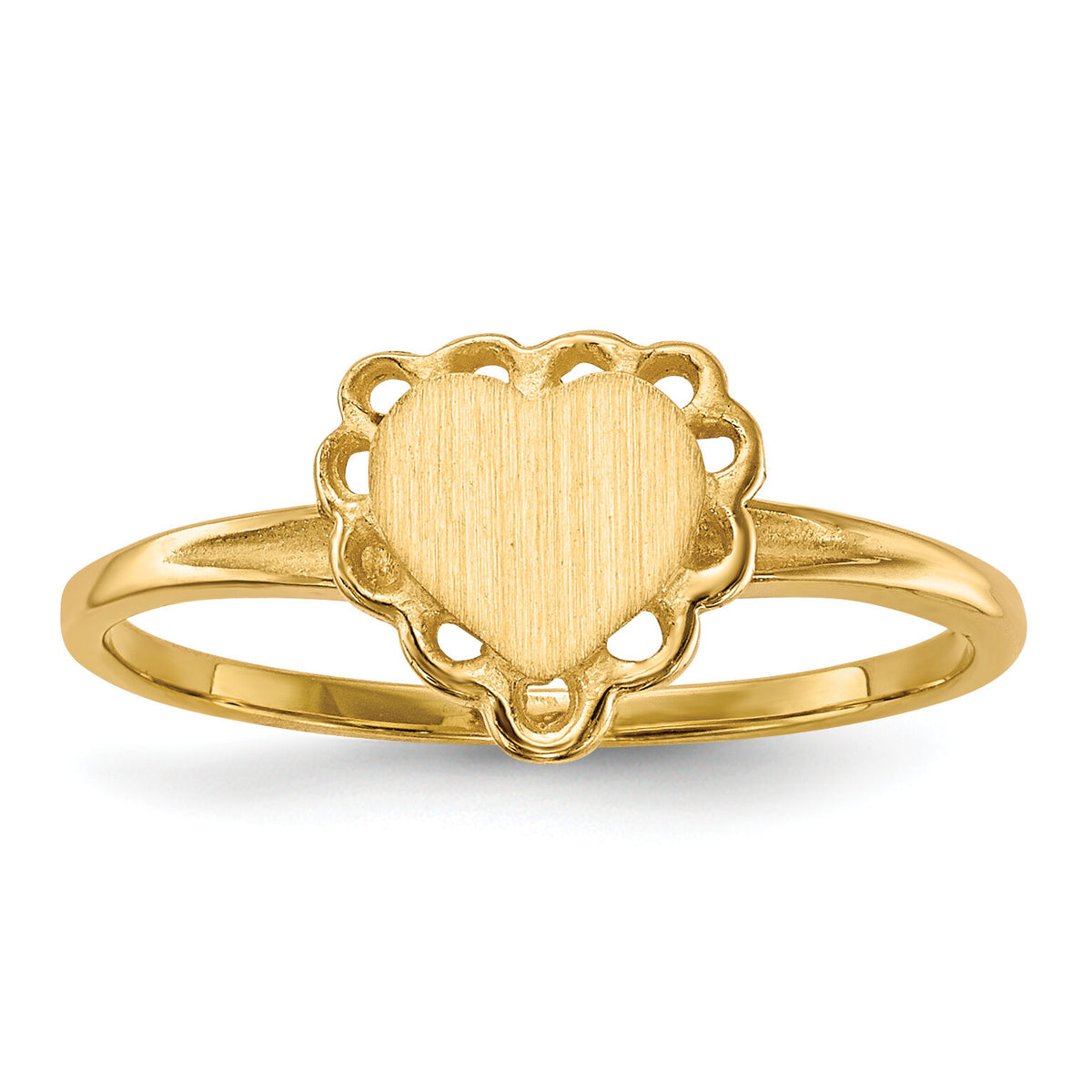 14k 6.5x6.0mm Open Back Heart Signet Ring-RS511