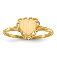 14k 6.5x6.0mm Open Back Heart Signet Ring-RS511