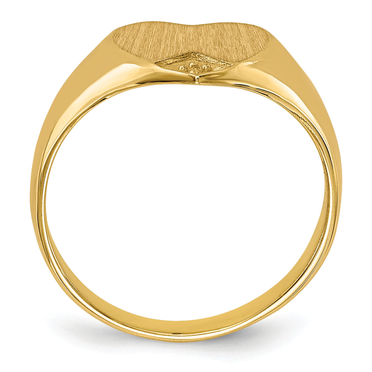 14k .005ct. Diamond Closed Back 9.0x9.0mm Heart Signet Ring Mounting-RS513