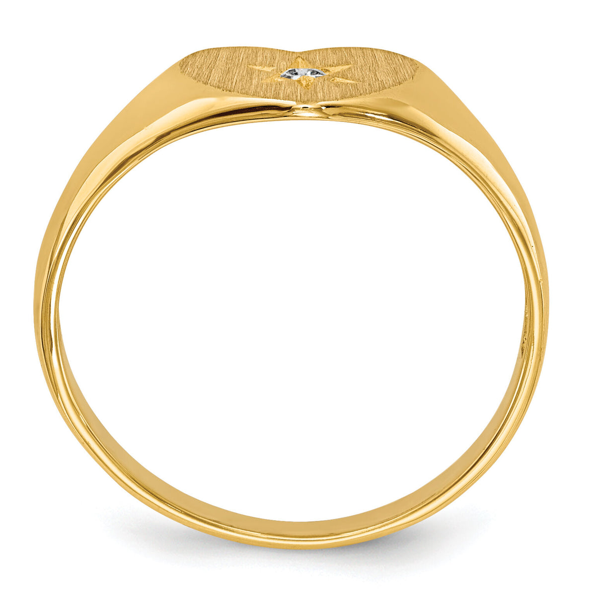 14k .01ct. Diamond 10.0x7.0mm Open Back Heart Signet Ring-RS514AA