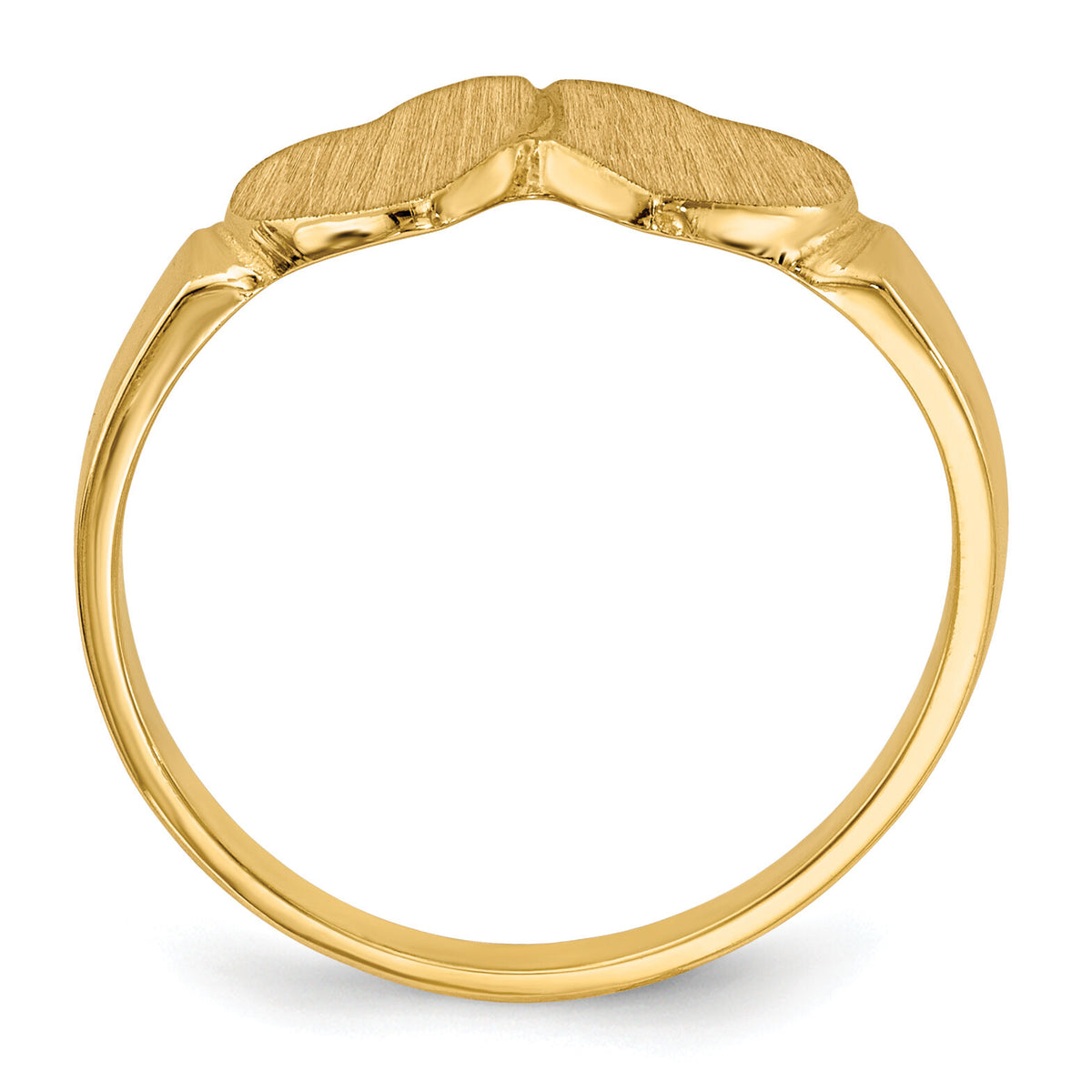 14k 7.0x7.0mm Closed Back Heart Signet Ring-RS517