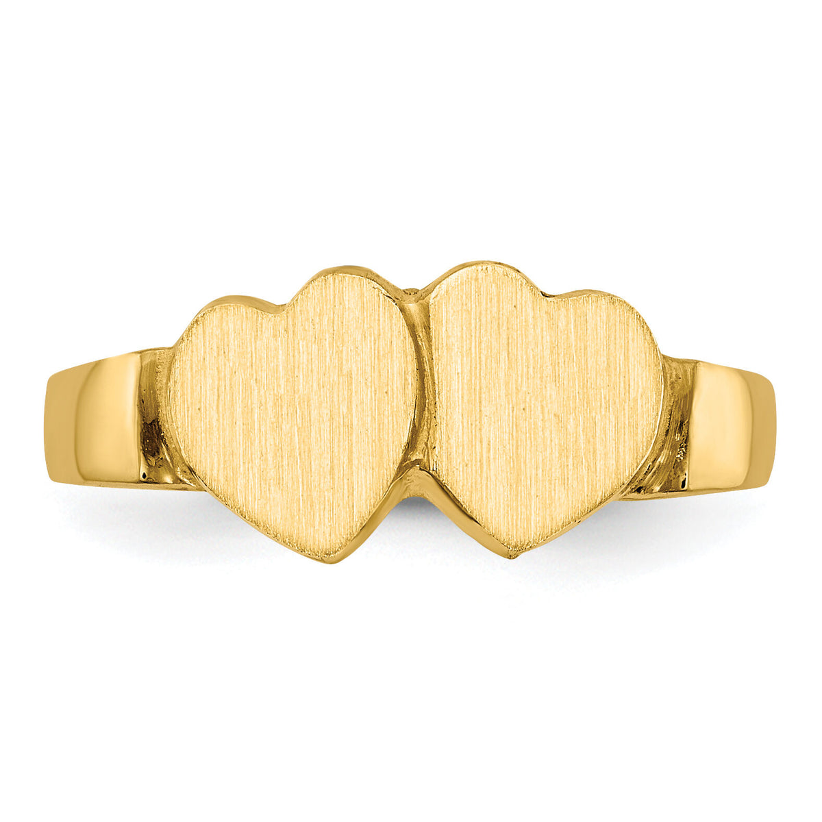 14k 7.0x7.0mm Closed Back Heart Signet Ring-RS517